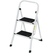 ZENY 2 Step Ladder Portable Folding Step Stool with Handgrip Anti-Slip, Wide Platform Steps