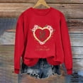 thumbnail image 4 of Valentines Day Red Shirt for Women Valentine's Day Printed Long Sleeve Sweatshirt Comfy Crewneck Vacation Tee, S, 4 of 6