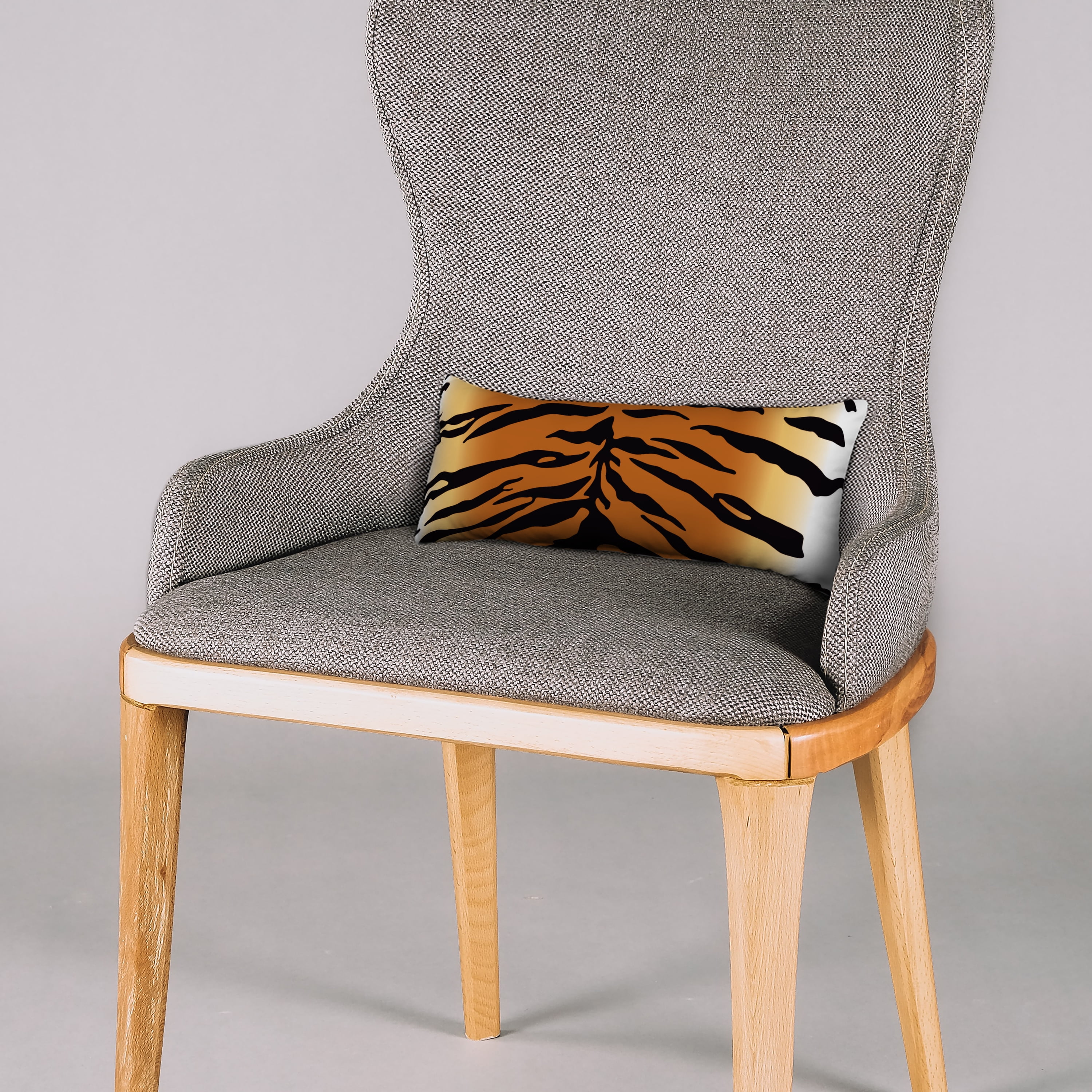 Everything Comfy Tiger Print Decorative Pillow, 16x6 Inch, Natural,