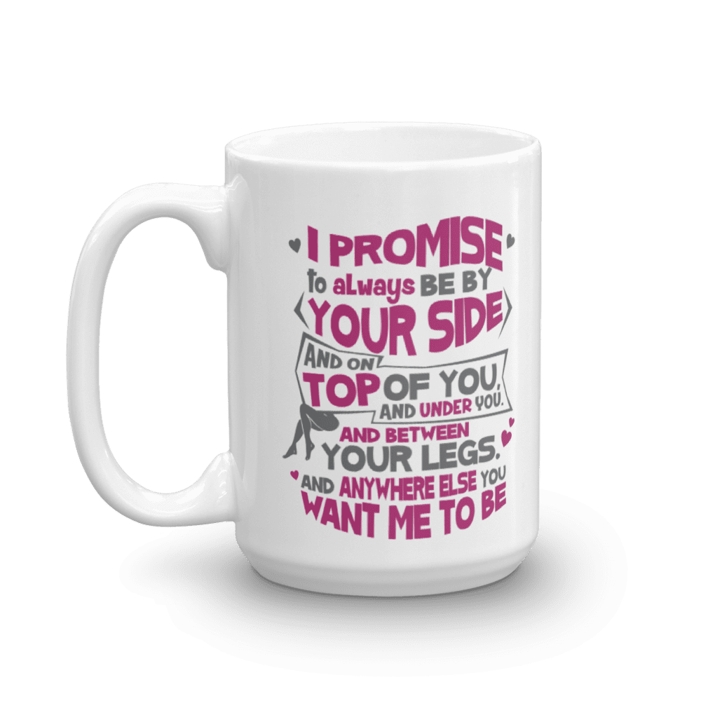 I Promise To Always Be By Your Side, Funny Valentines Day Coffee & Tea Gift  Mug (15oz) 