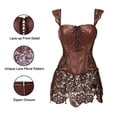 thumbnail image 3 of Miss Moly Women Steampunk Faux Leather Bustier Sexy Dress Corset Top Zip Plus Size Lace Up Brown S-6XL, 3 of 4