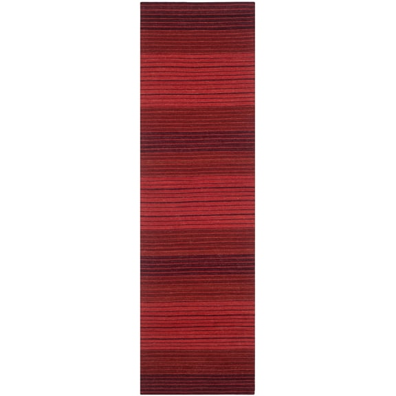 SAFAVIEH Marbella Winslow Striped Runner Rug, Red, 2'3" x 8'