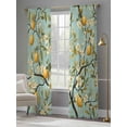 thumbnail image 4 of Flower Lemon Sheer Curtains for Living Room Bedroom Spring Summer Watercolor Leaves Plant Sheer Curtains 96 Inch Long 2 Panels Set Light Filtering Curtain Window Treatments Drapes for Dining Room, 4 of 6