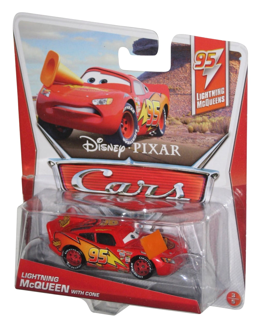 Disney Cars Series 3 Lightning McQueen with Cone Diecast Car