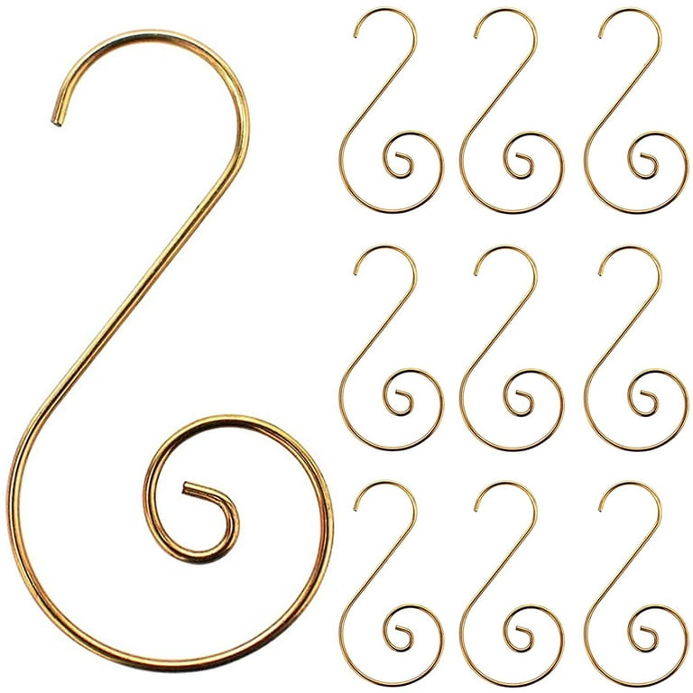40pcs Christmas Ball Ornament Hooks Gold Silver Metal Wire Swirl S-Shaped  Hangers Hooks for New Year Party Xmas Tree Ornaments Wreath Hanging  Decorations 