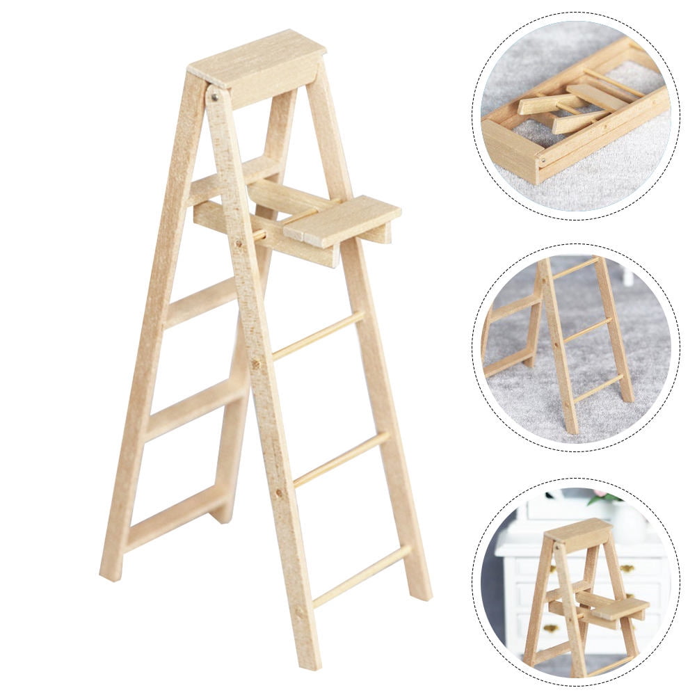RUNROTOO Compact Stereo Mini Ladder for House Decor 1Set