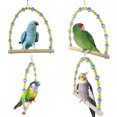thumbnail image 1 of Flmtop Colorful Pet Parrot Swing Bird Cage Toy Wooden Suspension Bridge Hanging Decor Random Color, 1 of 9