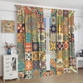 thumbnail image 3 of Boho Floral Blackout Curtains Colorful Flowers Bohemian Decor for Bedroom Living Room Window Drapes 26"W x 54"L (Pack of 2), 3 of 6