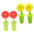 thumbnail image 4 of 4 tapones de silicona para botellas de vino con forma de rosa para bares, clubes y fiestas (2 rosas rojas + 2 rosas amarillas), 4 of 7