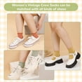 thumbnail image 7 of 6 Pairs Women's Ruffle Ankle Socks, Cute Checkered Striped Frilly Crew Socks, 7 of 7