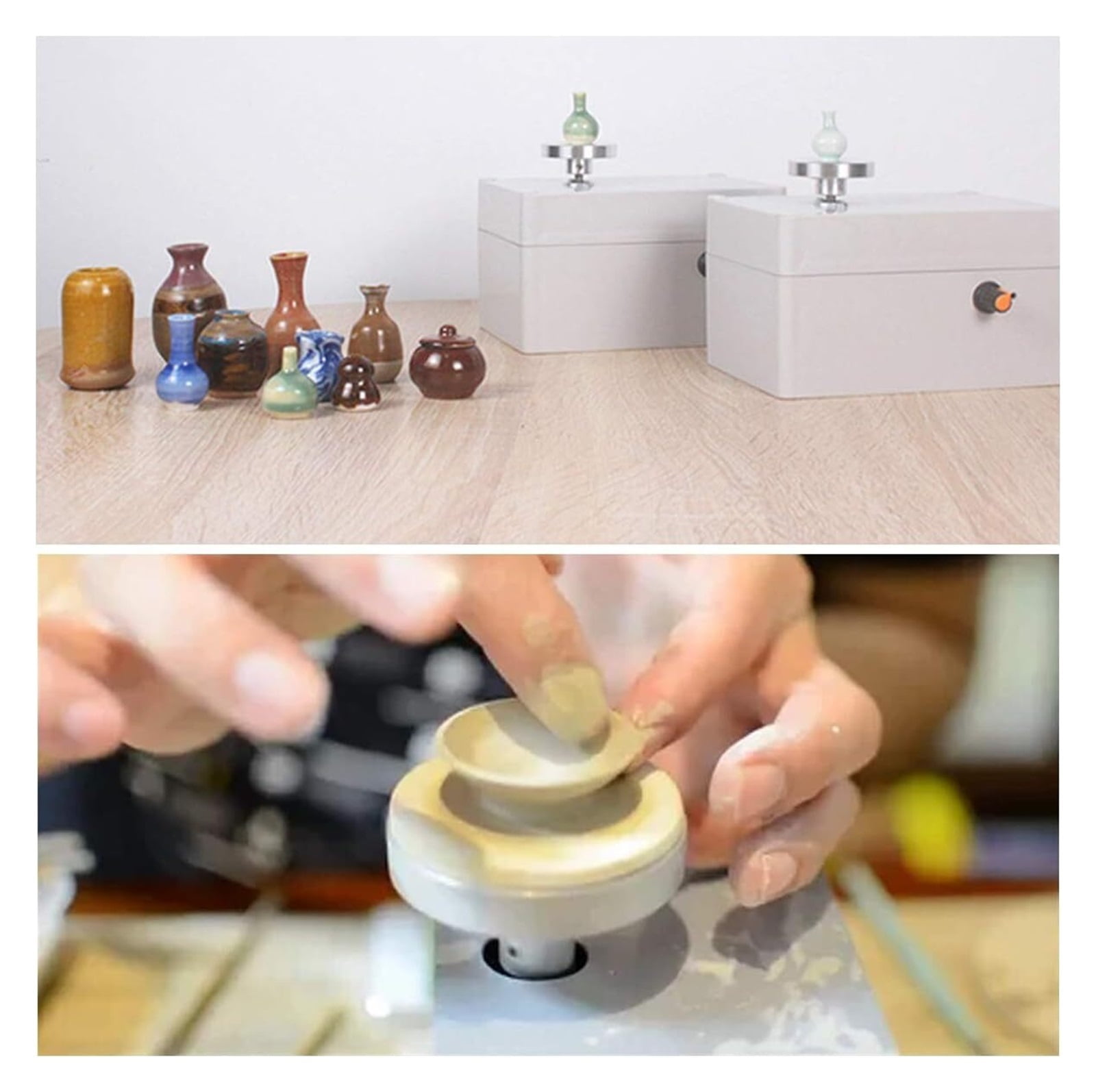Mini Pottery Wheel Machine, With 6 Pottery Shaping Tools, 2000 RPM Pottery Wheel Mini Clay Making Pottery Machine DIY Craft ,Durable Design