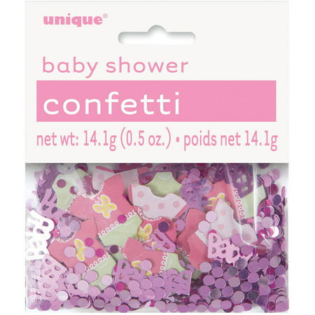 Polka Dot Girl Baby Shower Confetti, 0.5 oz, Pink, 1ct