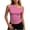 Pink, variant on Women's Sleeveless Torsette Boat Neck Striped One Shoulder Design Slim Fit Soft for Warm Spring Summer Days