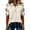 Beige, variant on JULMCOMO Womens Tops Boho Floral Print 3/4 Sleeve Loose Fit Casual Polo Shirts Collared Button Summer Daily Graphic Tees Light Green M