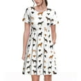 thumbnail image 1 of Lsque Labrador Retriever Imprimé Chien Robe Décontractée pour Femmes T-Shirt Été Manches Courtes Col Rond Robes Évasées, 1 of 6