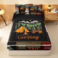 thumbnail image 2 of Erosebridal Happy Camping Zipper Twin Comforter Sets with Fitted Sheet and 2 Pillowcases, Camper Grid Zipper Bedding Set, Black Reversible, 2 of 7
