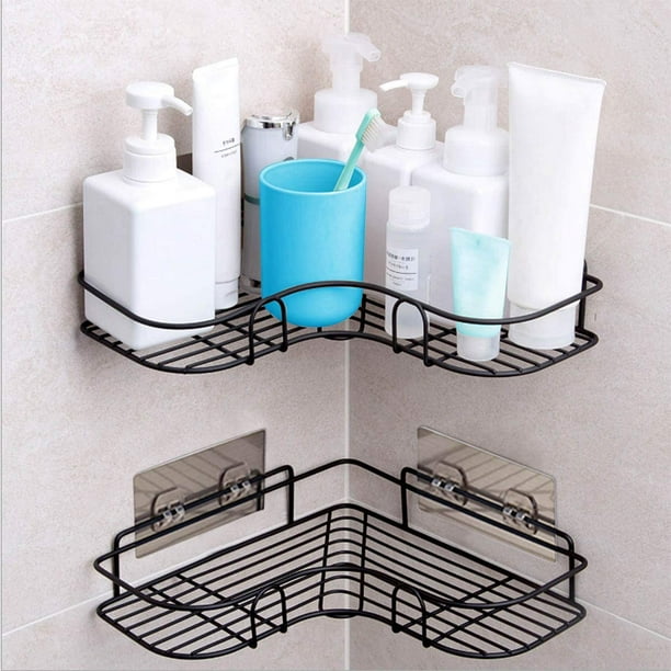 Lot de 2 Étagère d'angle Douche,Étagère Douche Sans Perçage,Panier de  Douche dangle mural,Étagère Salle de Bain,pour Salle de Bain/Cuisine