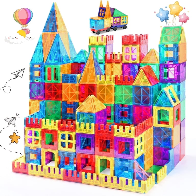 IYHN Magnetic Tiles Super Player Set, 102 Pieces photo 1