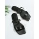 thumbnail image 4 of Elegant Outdoors Flat Slippers for Women, Minimalist Two Part Plain Open Toe Slide Sandals, 4 of 4