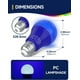 thumbnail image 4 of UNILAMP Paquete de 4 bombillas LED azules, bombilla azul E26 equivalente a 9 W, 60 W, bombillas de color azul para decoración de fiestas, iluminación de casa de vacaciones, día de Acción de Gracias, N, 4 of 4