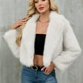 thumbnail image 5 of Olyvenn Warm Faux Fur Parka Coat,Shaggy Outerwear Jackets Sweater Tops Fall Winter Plush Open Front Cardigan Outwear & Jacket White XL, 5 of 7