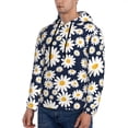thumbnail image 3 of Goofa Daisy Floral for Men's Hooded Sweatshirt - Lightweight Pullover Hoodie with Kangaroo Pocket, Perfect for Everyday Wear-Small, 3 of 7