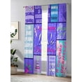 thumbnail image 4 of Sheer Curtains 96 Inches Long 2 Panels Set for Living Room, Happy 10th Birthday Semi Sheer Curtains for Windows, Purple Bows Balloons Cakes Polka Dot Voile Window Treatments Rod Pocket Curtain, 4 of 7
