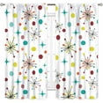 thumbnail image 2 of Mid Century Modern Curtains, Geometric Atomic Abstract Iconic Pattern 1950s 1960s Retro Style Art Pastel Window Drapery Treatments for Bedroom Living Room Kitchen Bathroom 2 Panel, 84"x63" Inch, 2 of 5