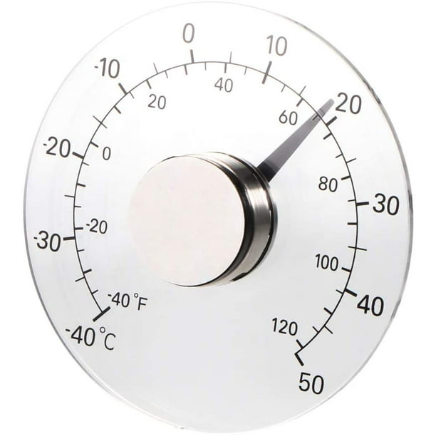 À l'Extérieur, Thermomètre Analogique pour Fenêtre Thermomètre Transparent  pour Contrôle de Température 