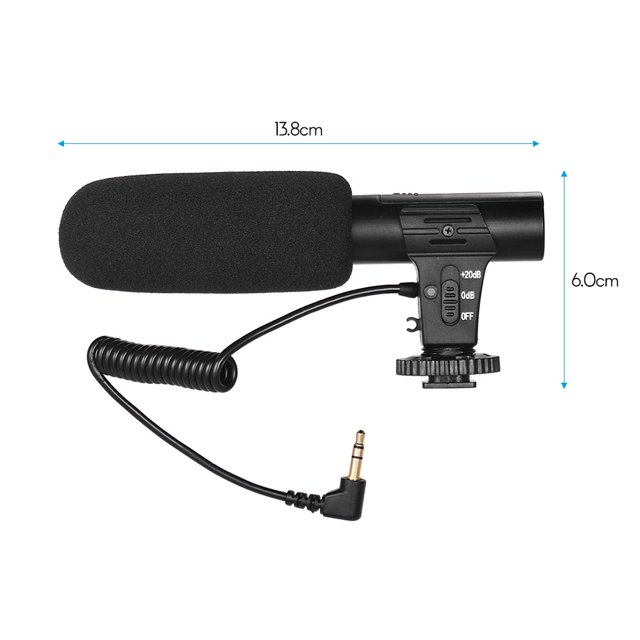 Cámara Video Grabación Micrófono Super-Cardioid Pickup Mini Micrófono para fotografía