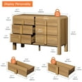 thumbnail image 2 of Mid Century 6 Drawer Dresser for Bedroom, Wide Modern Chest of Drawers with Curved Profile Design, Wood Closet Clothes Storage Organizer for Bedroom, Living Room, 2 of 10