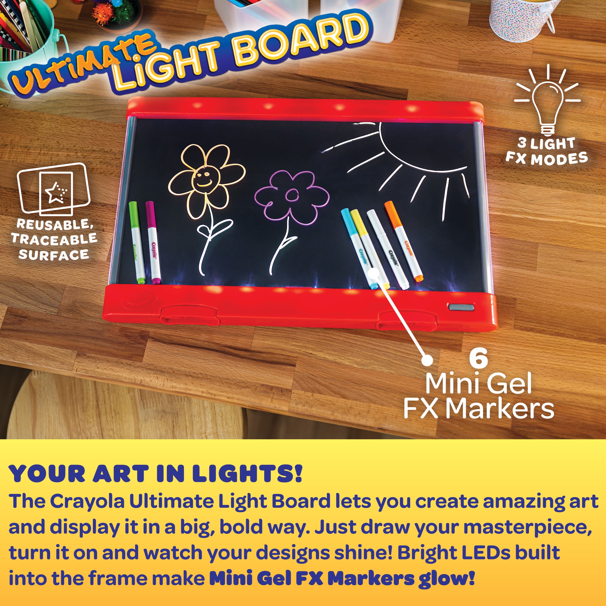 Crayola Ultimate Light Board, Drawing Tablet, Gift for Kids, Age 6, 7, 8, 9  NEW 71662072452