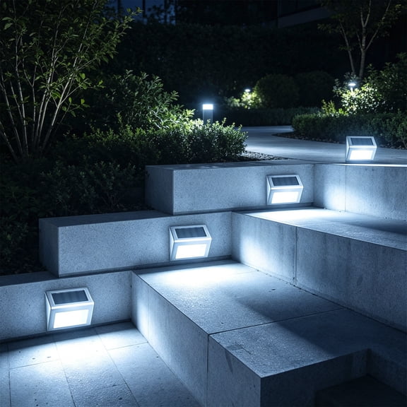 Dalxymotic Solar Step Light, LED Stair Light, Outdoor Waterproof Motion Sensor Step Light, Wall-Mount Stair Step Lighting, Solar Step Light for Garden, Patio, Porch, Yard, Balcony