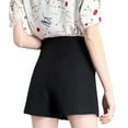 thumbnail image 4 of Sonducket Señora primavera verano alta cintura A-line pantalones cortos sueltos cómodo traje elástico conveniente bolsillos negro blanco Prendas para la parte inferior del cuerpo Negro 4XL, 4 of 6