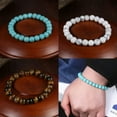 thumbnail image 5 of GKNET Natural Stone Turquoise Agate Beaded Bracelet Tiger Eye Charm Men Women Jewelry-7 Chakra Hematite, 5 of 9