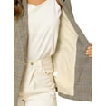 thumbnail image 6 of DARING DIVA Women's Boyfriend Notched Lapel One Button Blazer Suit Plaid Blazer Jacket S Light Coffee, 6 of 7
