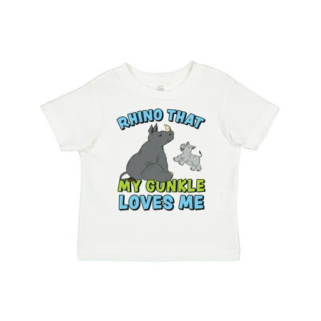 

Inktastic Rhino That My Gunkle Loves Me with Cute Rhinos Gift Toddler Boy or Toddler Girl T-Shirt