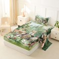 thumbnail image 2 of Manfei Kawaii Fox Twin Sheets,Cute Bear Print Bedding,Green,3pcs,1 Fitted Sheet and 1 Pillowcase, 2 of 6