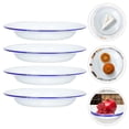 thumbnail image 5 of Placas de esmalte de 4 piezas platos de esmalte decorativo platos de frutas de estilo retro para hotel casero, 5 of 5