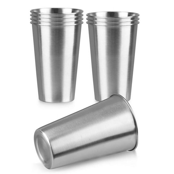 8Pack 16 Oz Stainless Steel Pint Cups,Stainless Steel Cup,Pint Cup Tumbler,Water Tumbler,Stackable,Reusable, Free