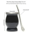thumbnail image 2 of 8 Ounces Yerba Mate Tea Cup and Bombilla Filter Straw Spoon Set Gourd Shaped Double-Walled Stainless Steel Thermal Insulation Cup Easy Clean, 2 of 12