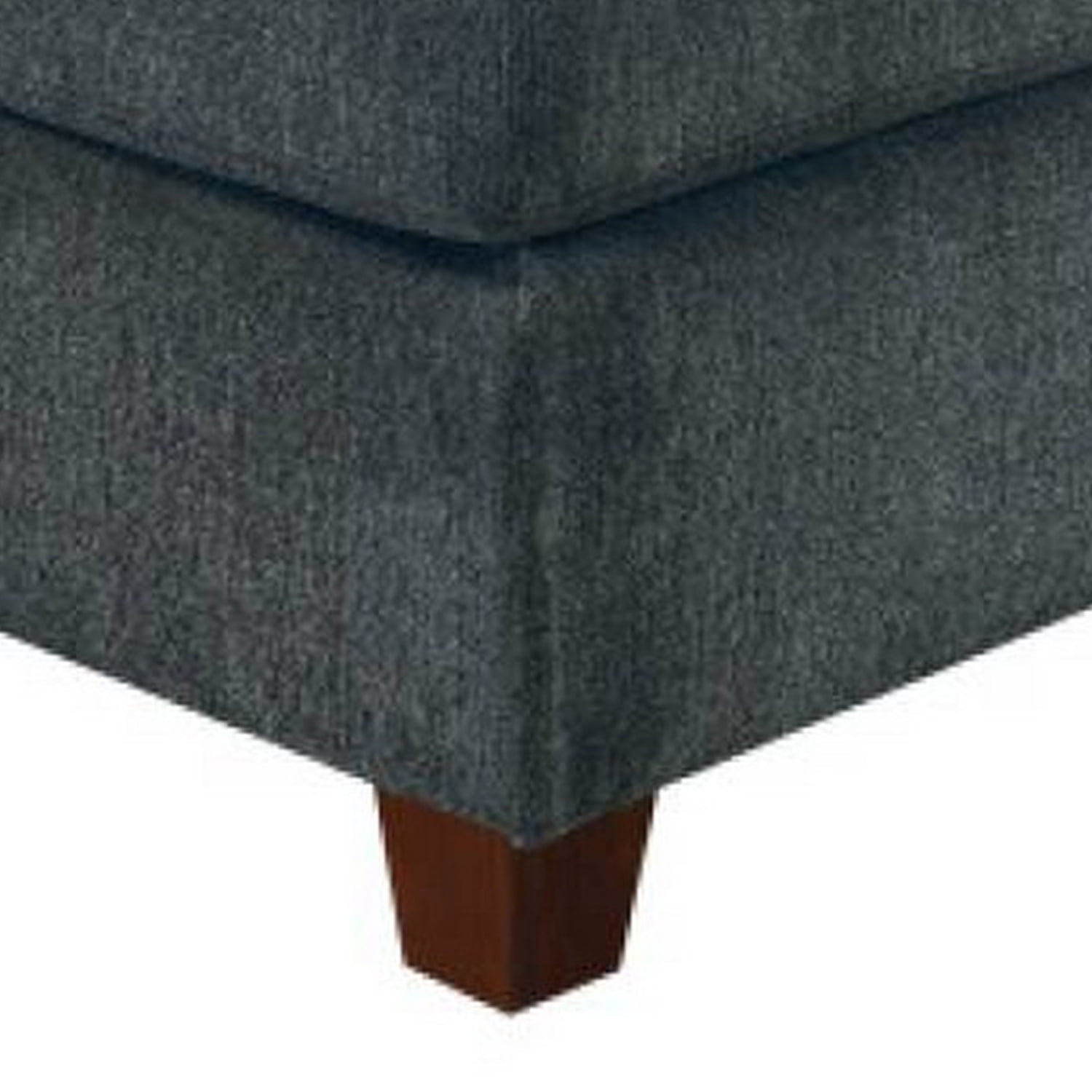 37 Inches Fabric Upholstered Wooden Ottoman- Gray