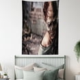 thumbnail image 3 of Zombie Tapestry, Dead Person in Ruined House with Creepy Looking Murder Killing Scary Artsy Print, Wall Hanging for Bedroom Living Room Dorm Decor, 40W X 60L Inches, Taupe Peach, by Ambesonne, 3 of 5