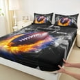 thumbnail image 3 of Castle Fairy Boys Sport Football 3pcs Twin Sheet Sets,Abstract Gradient Twin Fitted Sheet,Ball Gamer Breathable Flat Sheet,Ultra Soft Home Decor, 3 of 7