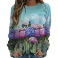 thumbnail image 2 of Qiopertar Liquidation Livraison Gratuite Femmes et Hiver Décontracté Imprimé Col Rond Manches Longues Pull Blouse Chandail en Molleton Hauts Offres de la Semaine Moins de 5$, 2 of 5