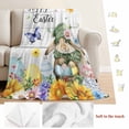 thumbnail image 5 of Spring Easter Blanket Soft Cozy Warm Throw Blanket for Couch, Plush Fuzzy Flannel Fleece Blankets for Sofa, Watercolor Floral Rabbits Eggs Butterflies Wood Bed Blankets Gifts for Men, 30"x40", 5 of 9