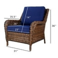 thumbnail image 4 of Patio Chairs Outdoor Wicker Armchair All-Weather UV-water Resistant Patio Furniture with Cushion,Navy Blue, 4 of 6