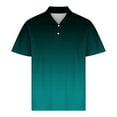 thumbnail image 5 of ZCFZJW Mens Ombre Shirts Casual 1/4 Button up V Neck Tie Dye Gradient Print Summer Short Sleeve Polo Shirts Lightweight Comfy Holiday T-Shirts Tops Mint Green XL, 5 of 5