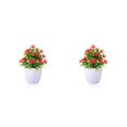 thumbnail image 1 of Plantas artificiales Injueey bonsái de flores maceta falsa color Rojo 2piezas, 1 of 6