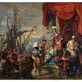 thumbnail image 2 of Ferdinand Bol 16x15 Gold Ornate Wood Frame and Double Matted Museum Art Print Titled - Aeneas at the Court of Latinus (C. 1661 - C. 1663), 2 of 4